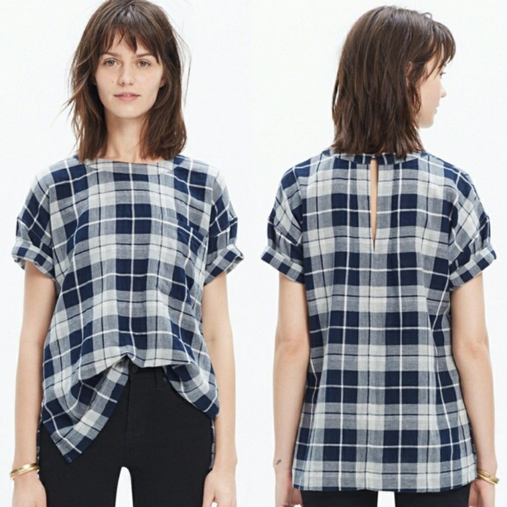 Madewell Oversized Tee in Emporia Plaid